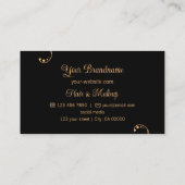 Stilvolle Pfirsich und Schwarz Verziert mit Portra Visitenkarte (Rückseite)