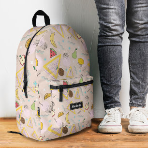 Stilvolle Pfirsich Wassermelone Zitrone Tropisches Bedruckter Rucksack