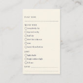 Stilvolle Pflanze Care Guide Moderne Botanische Tö Begleitkarte (Rückseite)