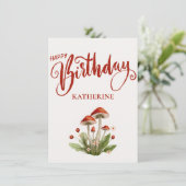 Stilvolle Pilz-Botanische Geburtstagskarte (Stehend Vorderseite)