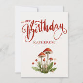 Stilvolle Pilz-Botanische Geburtstagskarte (Vorderseite)