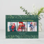 Stilvolle Pinien Grüne Bäume Urlaub Feiertagskarte (Stehend Vorderseite)