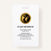 Stilvolle Pink Arrowhead Borders Foto Company ID Ausweis (Rückseite)