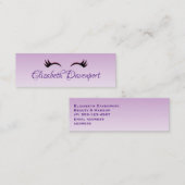 Stilvolle Pink & Black Eyelashes auf Lila Glanz Mini Visitenkarte (Vorne/Hinten)