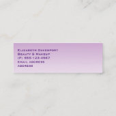 Stilvolle Pink & Black Eyelashes auf Lila Glanz Mini Visitenkarte (Rückseite)