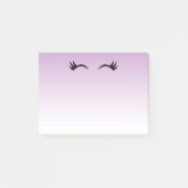 Stilvolle Pink & Black Eyelashes auf Lila Glanz Post-it Klebezettel (Vorderseite)