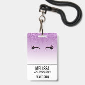 Stilvolle Pink & Black Eyelashes beim Drippen von  Ausweis (Rückseite mit Lanyard)