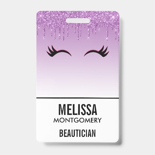 Stilvolle Pink & Black Eyelashes beim Drippen von  Ausweis (Vorderseite)