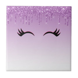 Stilvolle Pink & Black Eyelashes beim Drippen von  Fliese