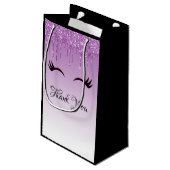 Stilvolle Pink & Black Eyelashes beim Drippen von  Kleine Geschenktüte (Rückseite Schrägansicht)