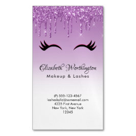 Stilvolle Pink & Black Eyelashes beim Drippen von  Magnetische Visitenkarte