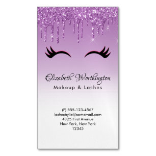 Stilvolle Pink & Black Eyelashes beim Drippen von Magnetische Visitenkarte