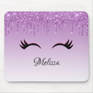 Stilvolle Pink & Black Eyelashes beim Drippen von  Mousepad