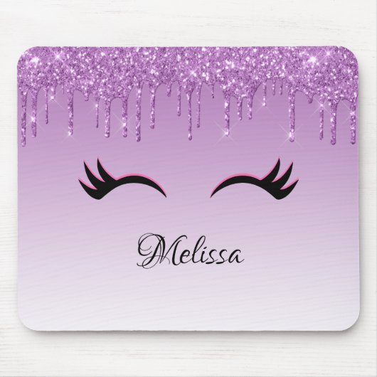 Stilvolle Pink & Black Eyelashes beim Drippen von Mousepad (Vorne)