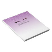 Stilvolle Pink & Black Eyelashes beim Drippen von  Notizblock (angewinkelt)