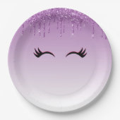 Stilvolle Pink & Black Eyelashes beim Drippen von Pappteller (Vorderseite)