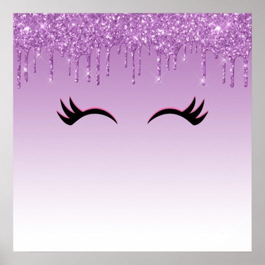 Stilvolle Pink & Black Eyelashes beim Drippen von  Poster (Vorne)