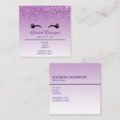 Stilvolle Pink & Black Eyelashes beim Drippen von  Quadratische Visitenkarte (Vorne/Hinten)
