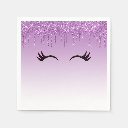 Stilvolle Pink & Black Eyelashes beim Drippen von  Serviette (Vorderseite)