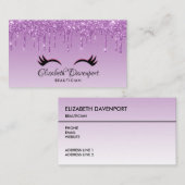 Stilvolle Pink & Black Eyelashes beim Drippen von  Visitenkarte (Vorne/Hinten)