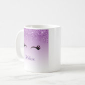 Stilvolle Pink & Black Eyelashes Kaffeetasse (Vorderseite Links)