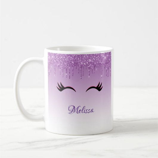 Stilvolle Pink & Black Eyelashes Kaffeetasse (Links)