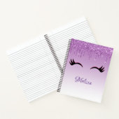 Stilvolle Pink & Black Eyelashes Notizblock (Innenseite)