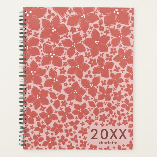 Stilvolle Pink Blossoms Hydrangea Blume Planer (Vorderseite)