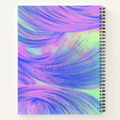 Stilvolle Pink Blue Abstrakt Feathers Notizblock (Rückseite)