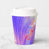 Stilvolle Pink Blue Abstrakt Feathers Pappbecher (Links)
