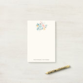 Stilvolle Pink & Blue Blume Bouquet Post-it Klebezettel (Auf Schreibtisch)