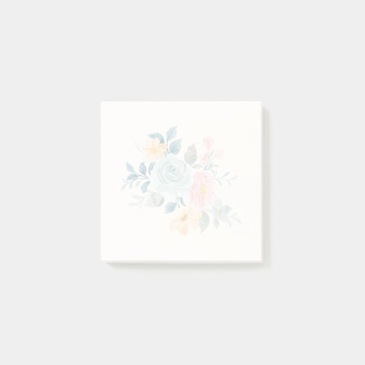 Stilvolle Pink & Blue Blume Bouquet Post-it Klebezettel (Vorderseite)