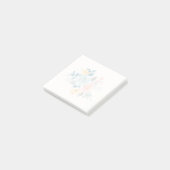 Stilvolle Pink & Blue Blume Bouquet Post-it Klebezettel (angewinkelt)