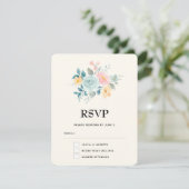 Stilvolle Pink & Blue Blume Bouquet RSVP Karte (Stehend Vorderseite)