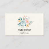 Stilvolle Pink & Blue Blume Bouquet Visitenkarte (Vorderseite)