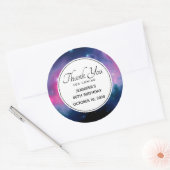 Stilvolle Pink & Blue Galaxy Stars Abstrakt Geburt Runder Aufkleber (Umschlag)