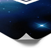 Stilvolle Pink & Blue Galaxy Stars Abstrakte Hochz Poster (Ecke)