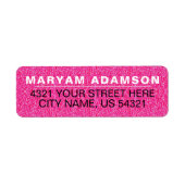 Stilvolle Pink Business Name Rücksendeadressen-Auf (Vorne)