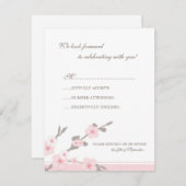 Stilvolle Pink Cherry Blossoms UAWG Response Card RSVP Karte (Vorne/Hinten)