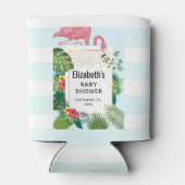 Stilvolle Pink Flamingo Baby Dusche Dosenkühler (Rückseite)