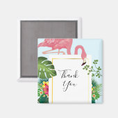 Stilvolle Pink Flamingo & Tropical Blätter Vielen  Magnet (Vorderseite/Rückseite)