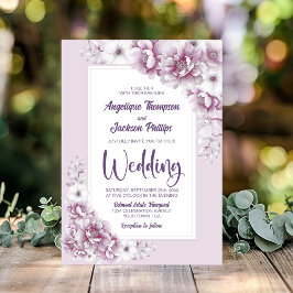 Stilvolle Pink Floral Wedding Einladung