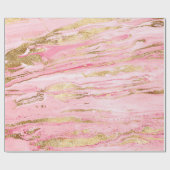 Stilvolle Pink Gold Abstrakt Marble Liquid Paint Geschenkpapier (Flach)