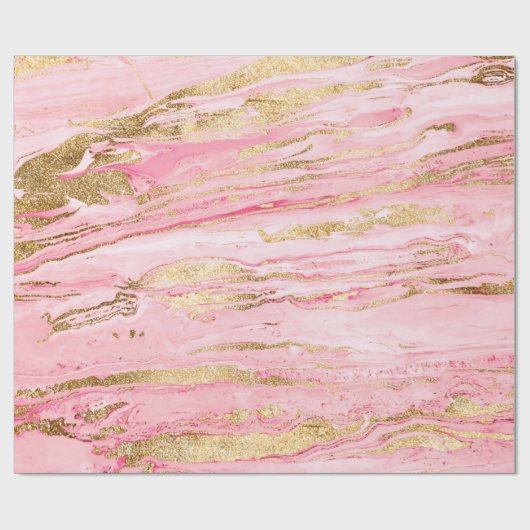 Stilvolle Pink Gold Abstrakt Marble Liquid Paint Geschenkpapier (Flach)