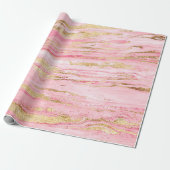 Stilvolle Pink Gold Abstrakt Marble Liquid Paint Geschenkpapier (Ungerollt)
