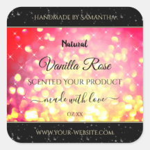 Stilvolle Pink Gold Glitzer Produktverpackungsmark