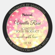 Stilvolle Pink Gold Glitzer Produktverpackungsmark