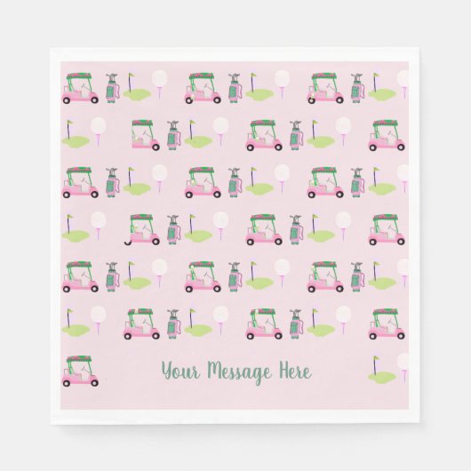 Stilvolle Pink Golf Design Personalisierte Botscha Serviette (Vorderseite)