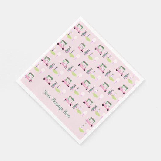 Stilvolle Pink Golf Design Personalisierte Botscha Serviette (Ecke)