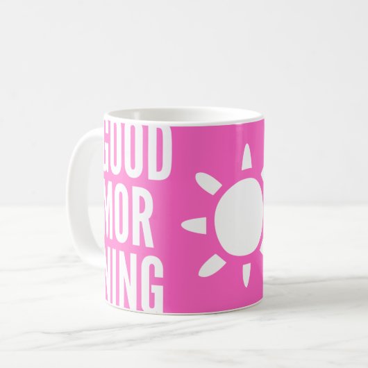 Stilvolle Pink Good Morning Sun Tee Tasse (Vorderseite Links)